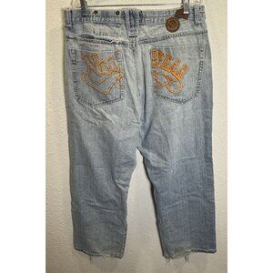 Y2K Nu Wear Rap Hip Hop Skater Baggy Wide Leg Denim Jeans Size 34x29.5 Men READ*